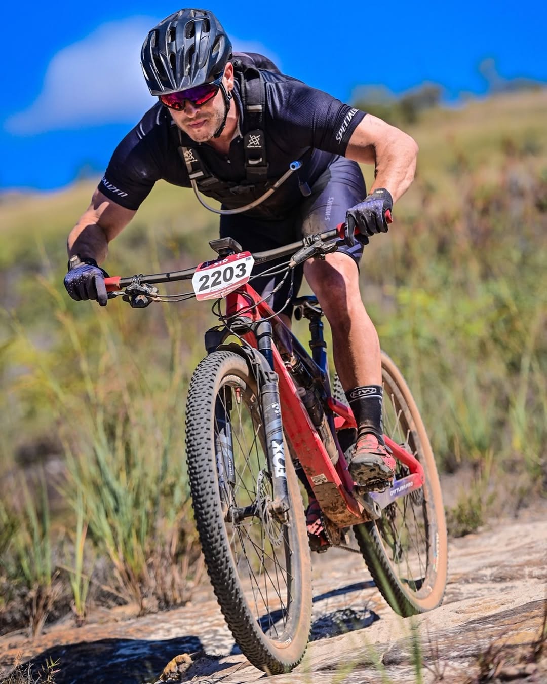 Felipe em ação numa prova de mountain bike